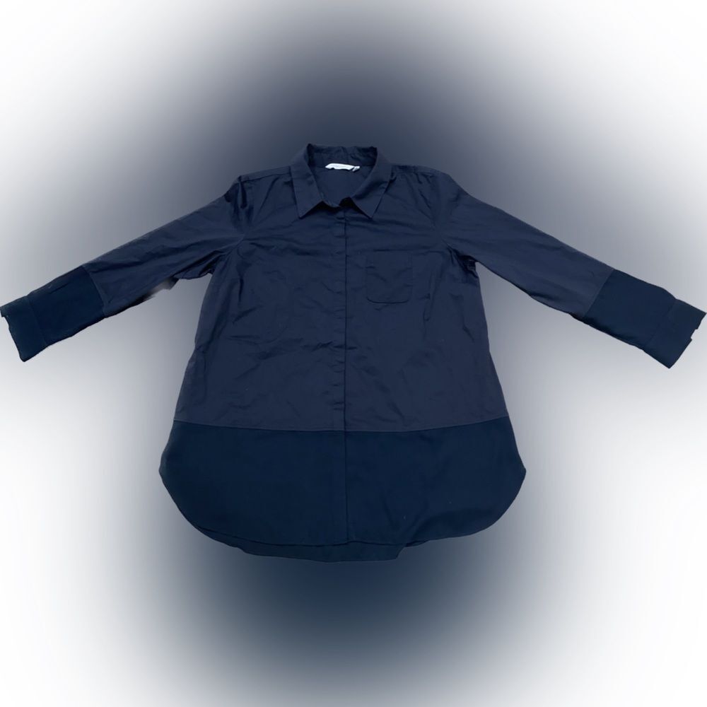 Soft Surroundings Black Button Down Mesh Panel Women’s XL